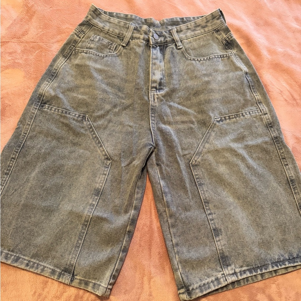 Men's Gray Denim Shorts